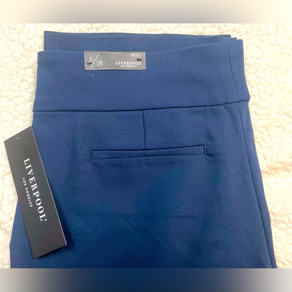 Liverpool Los Angeles Petite Kelsey Trouser Strech Ponte: Navy Blue, Petite 6/28